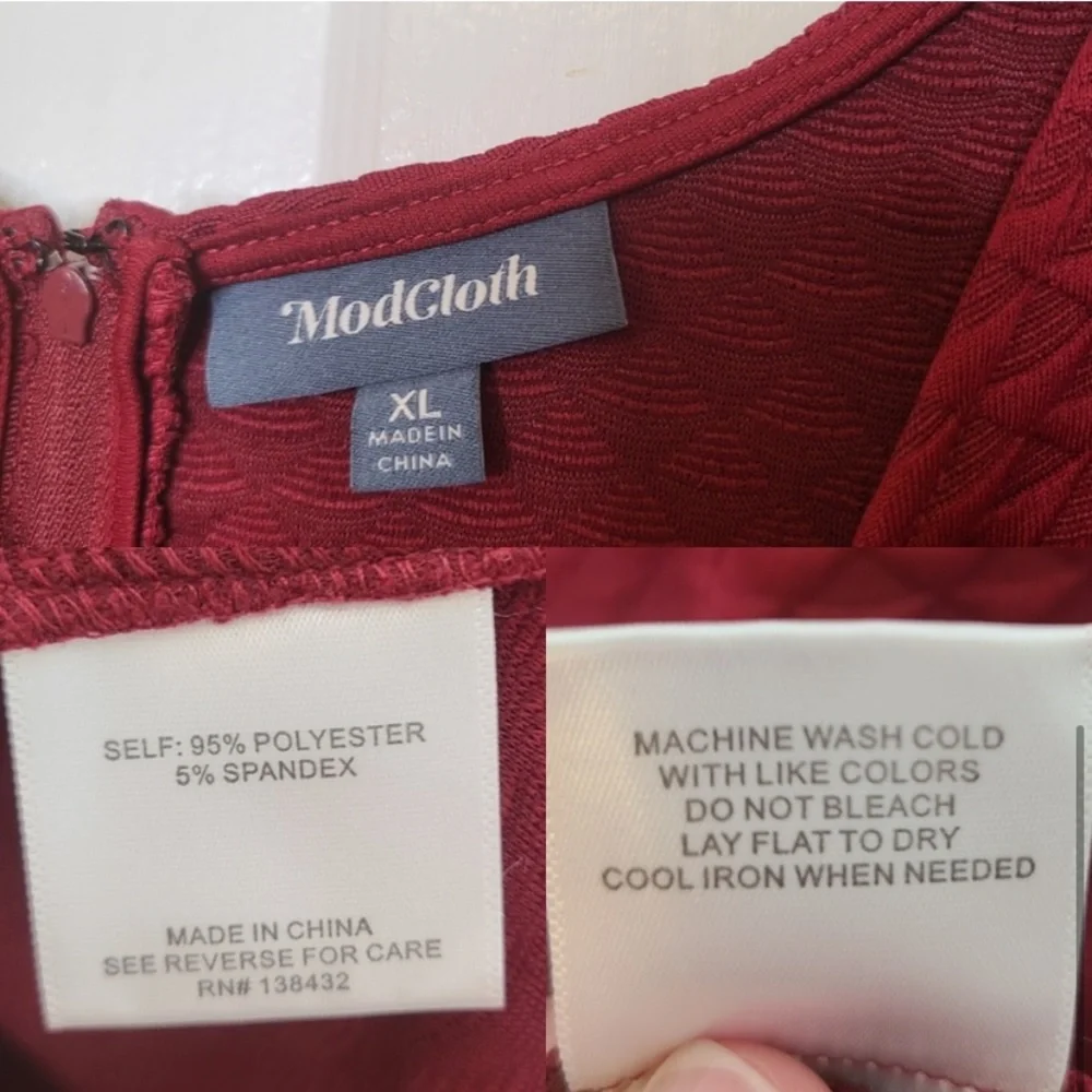 Modcloth Wine Textured Mini Dress - Picture 2 of 4